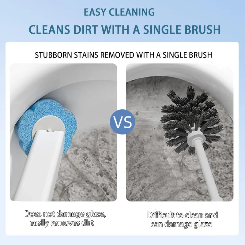 Toilet Brush Disposable Wall Mounted Toilet Brush with Extended Handle Cleaning Set Replacement Head Wc Accessories Toilet Brush