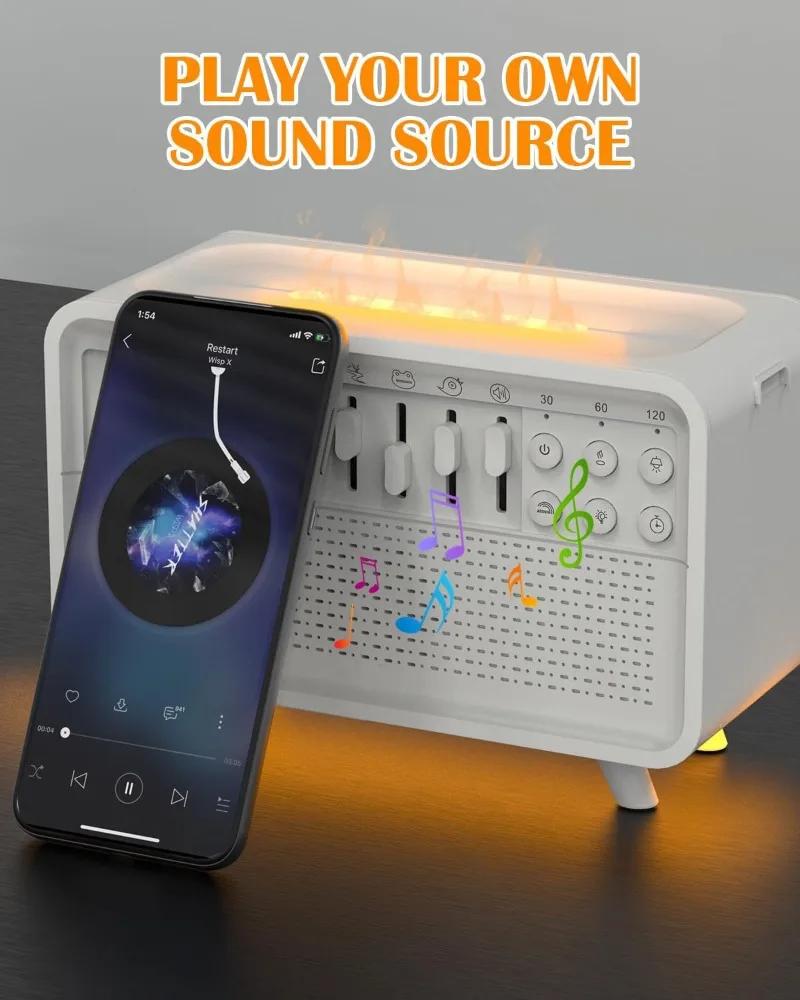 Humificador, Altavoz 4 en 1 con Bluetooth, luz LED, sonidos relajantes y humidificador