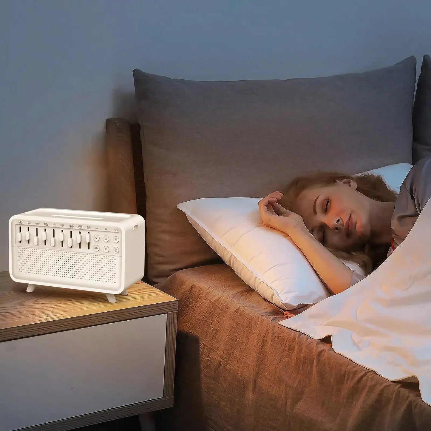 Transform Your Space with the 4-in-1 HIFI Bluetooth Speaker: LED Night Light, White Noise Sleep Aid, and Humidifier!