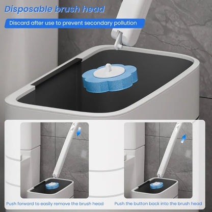 Toilet Brush Disposable Wall Mounted Toilet Brush with Extended Handle Cleaning Set Replacement Head Wc Accessories Toilet Brush